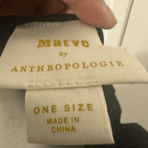 ANTHROPOLOGIE MAEVE Size one size Kimono Eyelet Black Tie Tassels Neck Arm - Picture 7 of 11